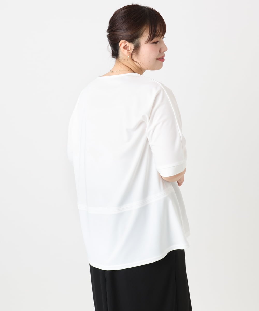 OLKHA27089 eur3(エウルキューブ) 【WEB先行販売】【大きいサイズ/接触冷感】ジャージーコンビトップス ホワイト(90)