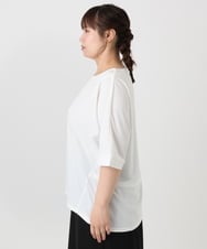 OLKHA27089 eur3(エウルキューブ) 【WEB先行販売】【大きいサイズ/接触冷感】ジャージーコンビトップス ホワイト(90)