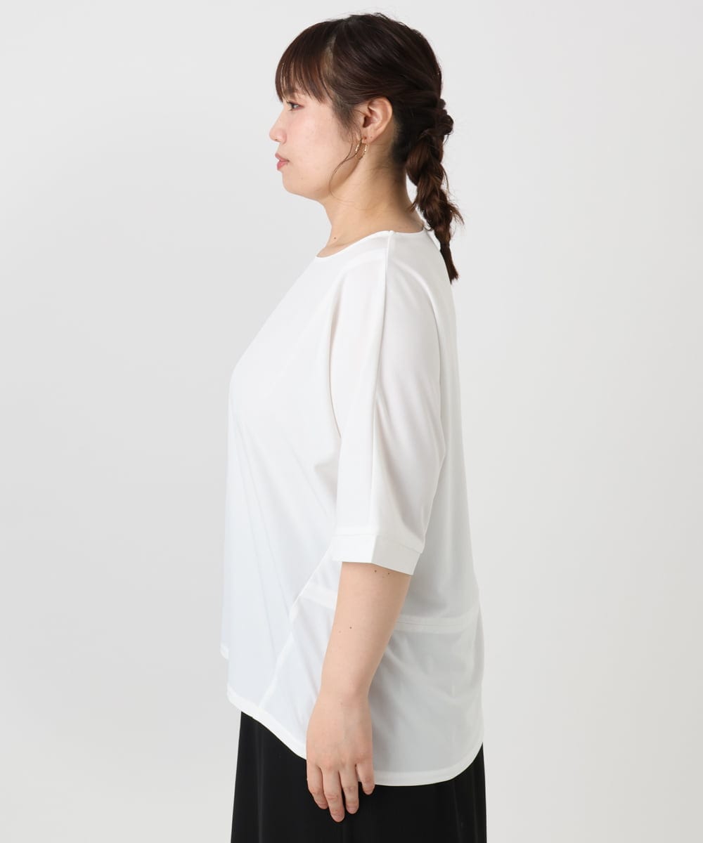 OLKHA27089 eur3(エウルキューブ) 【WEB先行販売】【大きいサイズ/接触冷感】ジャージーコンビトップス ホワイト(90)
