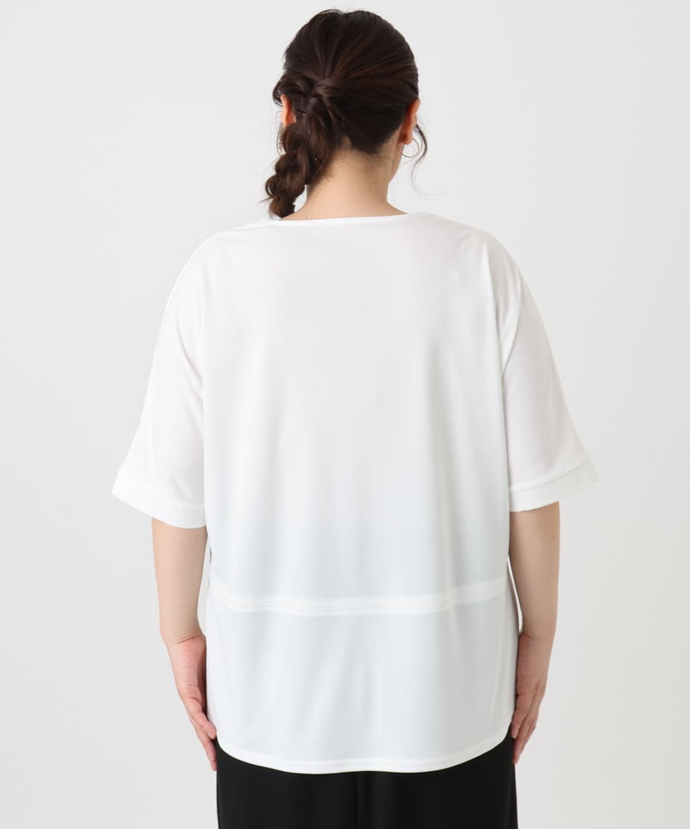 OLKHA27089 eur3(エウルキューブ) 【WEB先行販売】【大きいサイズ/接触冷感】ジャージーコンビトップス ホワイト(90)