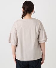 OLKHA30059 eur3(エウルキューブ) 【WEB先行販売】【大きいサイズ/接触冷感】Vネックシルケット天竺カットソー グレージュ(89)