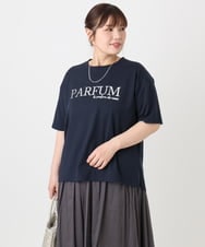 OLKHA34054 eur3(エウルキューブ) 【大きいサイズ/a.v.v×eur3】コットンロゴTシャツ ネイビー(57)