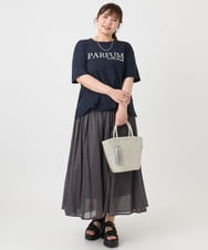 OLKHA34054 eur3(エウルキューブ) 【大きいサイズ/a.v.v×eur3】コットンロゴTシャツ ネイビー(57)