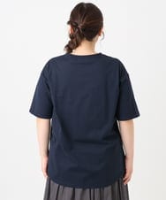 OLKHA34054 eur3(エウルキューブ) 【大きいサイズ/a.v.v×eur3】コットンロゴTシャツ ネイビー(57)
