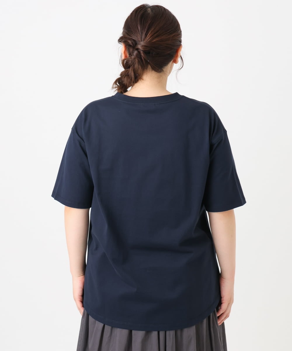 OLKHA34054 eur3(エウルキューブ) 【大きいサイズ/a.v.v×eur3】コットンロゴTシャツ ネイビー(57)
