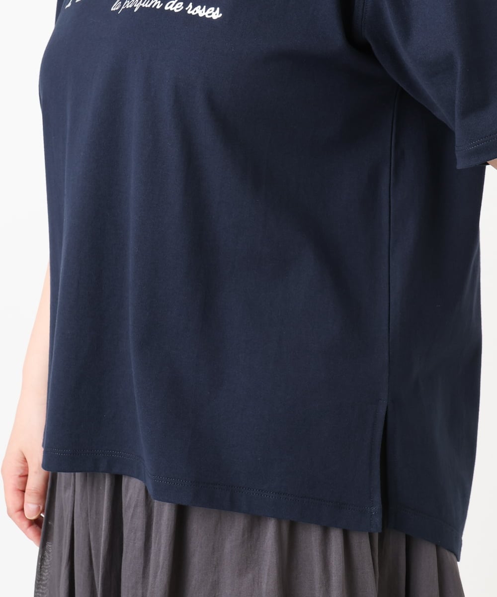 OLKHA34054 eur3(エウルキューブ) 【大きいサイズ/a.v.v×eur3】コットンロゴTシャツ ネイビー(57)