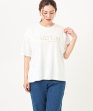 OLKHA34054 eur3(エウルキューブ) 【大きいサイズ/a.v.v×eur3】コットンロゴTシャツ ホワイト(90)