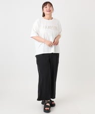 OLKHA34054 eur3(エウルキューブ) 【大きいサイズ/a.v.v×eur3】コットンロゴTシャツ ホワイト(90)