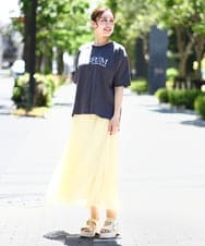 OLKHA34054 eur3(エウルキューブ) 【大きいサイズ/a.v.v×eur3】コットンロゴTシャツ ダークグレー(93)