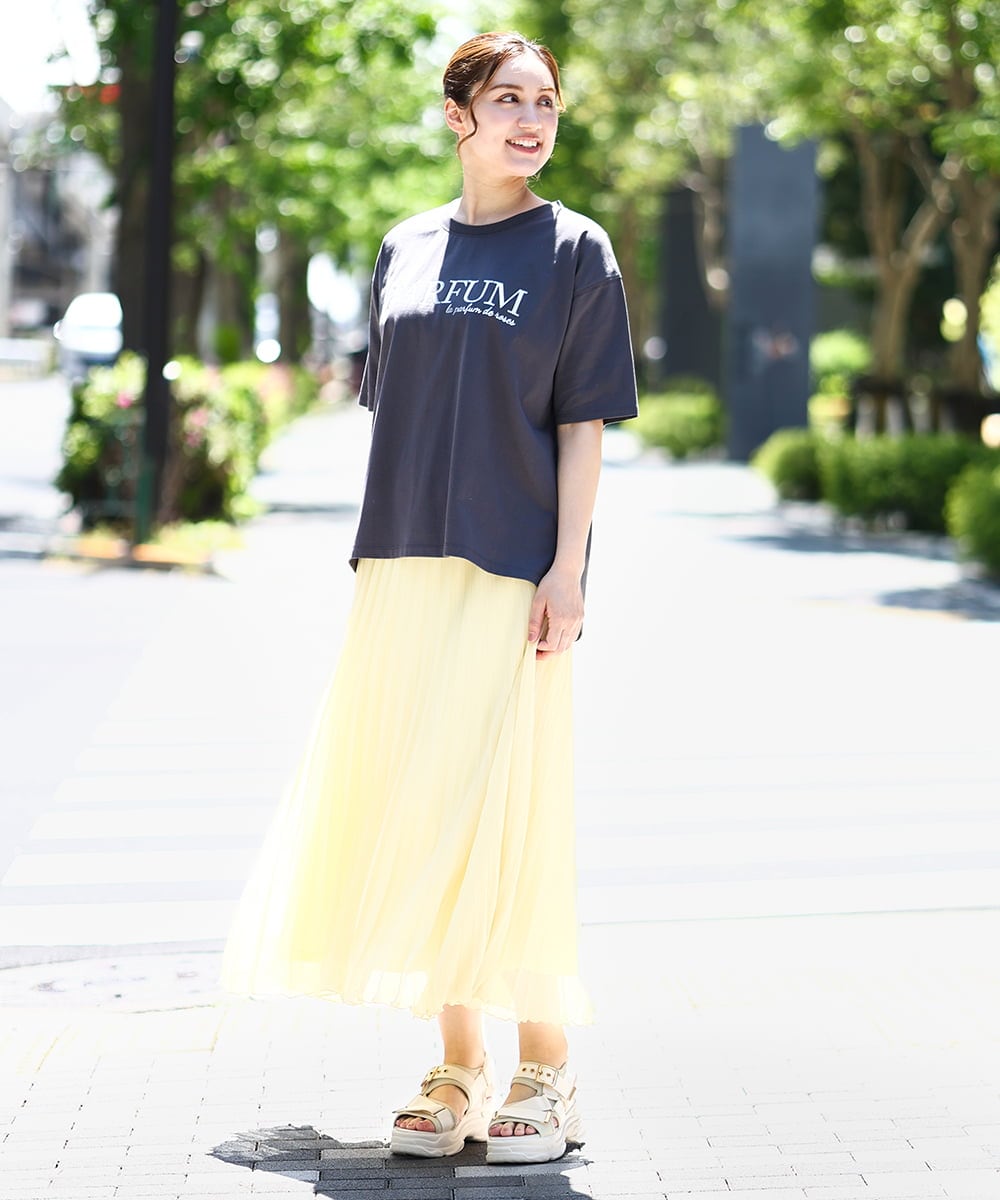 OLKHA34054 eur3(エウルキューブ) 【大きいサイズ/a.v.v×eur3】コットンロゴTシャツ ダークグレー(93)