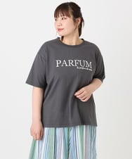 OLKHA34054 eur3(エウルキューブ) 【大きいサイズ/a.v.v×eur3】コットンロゴTシャツ ダークグレー(93)
