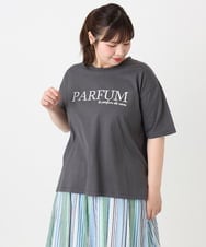 OLKHA34054 eur3(エウルキューブ) 【大きいサイズ/a.v.v×eur3】コットンロゴTシャツ ダークグレー(93)