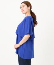 OLKHA42054 eur3(エウルキューブ) 【WEB先行販売】【大きいサイズ/接触冷感】ケープデザインカットソー ブルー(55)