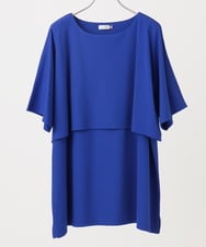 OLKHA42054 eur3(エウルキューブ) 【WEB先行販売】【大きいサイズ/接触冷感】ケープデザインカットソー ブルー(55)