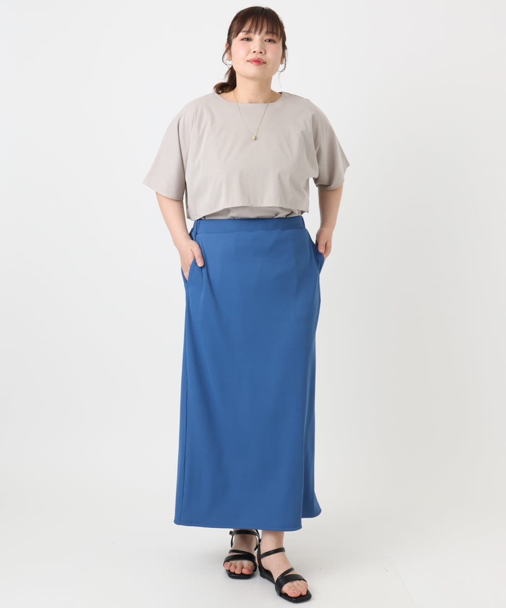 OLKHA42054 eur3(エウルキューブ) 【WEB先行販売】【大きいサイズ/接触冷感】ケープデザインカットソー グレージュ(89)