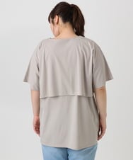 OLKHA42054 eur3(エウルキューブ) 【WEB先行販売】【大きいサイズ/接触冷感】ケープデザインカットソー グレージュ(89)