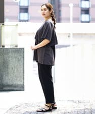 OLKHA42054 eur3(エウルキューブ) 【WEB先行販売】【大きいサイズ/接触冷感】ケープデザインカットソー ダークグレー(93)