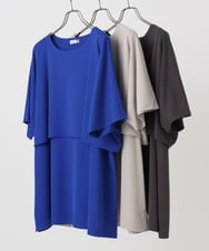 OLKHA42054 eur3(エウルキューブ) 【WEB先行販売】【大きいサイズ/接触冷感】ケープデザインカットソー ダークグレー(93)