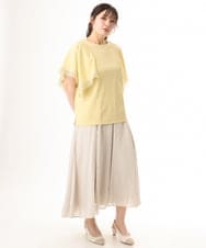 OLKHD31069 eur3(エウルキューブ) 【WEB先行販売】【大きいサイズ/a.v.v×eur3】接触冷感ハンカチーフスリーブカットソー ライトイエロー