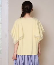 OLKHD31069 eur3(エウルキューブ) 【WEB先行販売】【大きいサイズ/a.v.v×eur3】接触冷感ハンカチーフスリーブカットソー ライトイエロー