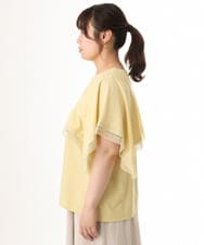 OLKHD31069 eur3(エウルキューブ) 【WEB先行販売】【大きいサイズ/a.v.v×eur3】接触冷感ハンカチーフスリーブカットソー ライトイエロー