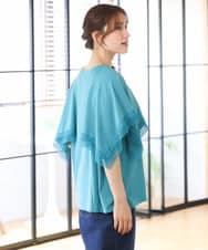 OLKHD31069 eur3(エウルキューブ) 【WEB先行販売】【大きいサイズ/a.v.v×eur3】接触冷感ハンカチーフスリーブカットソー グリーン