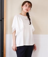 OLKHD31069 eur3(エウルキューブ) 【WEB先行販売】【大きいサイズ/a.v.v×eur3】接触冷感ハンカチーフスリーブカットソー アイボリー
