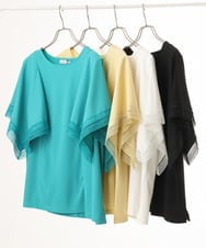 OLKHD31069 eur3(エウルキューブ) 【WEB先行販売】【大きいサイズ/a.v.v×eur3】接触冷感ハンカチーフスリーブカットソー ブラック