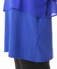 OLKHD32064 eur3(エウルキューブ) 【WEB先行販売】【大きいサイズ/UVカット】接触冷感ケープデザインカットソー ブルー