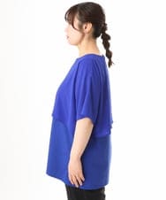 OLKHD32064 eur3(エウルキューブ) 【WEB先行販売】【大きいサイズ/UVカット】接触冷感ケープデザインカットソー ブルー