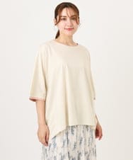 OLKHD42079 eur3(エウルキューブ) 【大きいサイズ/ 接触冷感】配色コットントップス アイボリー