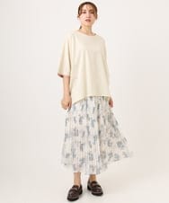 OLKHD42079 eur3(エウルキューブ) 【大きいサイズ/ 接触冷感】配色コットントップス アイボリー