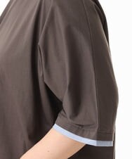 OLKHD42079 eur3(エウルキューブ) 【大きいサイズ/ 接触冷感】配色コットントップス ダークグレー