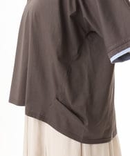 OLKHD42079 eur3(エウルキューブ) 【大きいサイズ/ 接触冷感】配色コットントップス ダークグレー