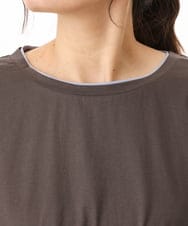 OLKHD42079 eur3(エウルキューブ) 【大きいサイズ/ 接触冷感】配色コットントップス ダークグレー