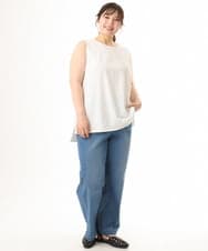 OLKHD51049 eur3(エウルキューブ) 【大きいサイズ】サイドスリットロングタンクトップ ホワイト
