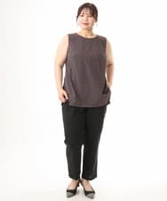 OLKHD51049 eur3(エウルキューブ) 【大きいサイズ】サイドスリットロングタンクトップ ダークグレー