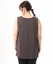 OLKHD51049 eur3(エウルキューブ) 【大きいサイズ】サイドスリットロングタンクトップ ダークグレー