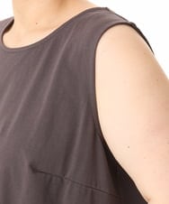 OLKHD51049 eur3(エウルキューブ) 【大きいサイズ】サイドスリットロングタンクトップ ダークグレー