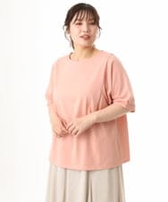 OLKHD52059 eur3(エウルキューブ) 【大きいサイズ/UVカット】接触冷感パフスリーブカットソー オレンジ