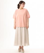 OLKHD52059 eur3(エウルキューブ) 【大きいサイズ/UVカット】接触冷感パフスリーブカットソー オレンジ