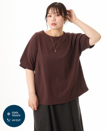 OLKHD52059 eur3 【大きいサイズ/UVカット】接触冷感パフスリーブカットソー