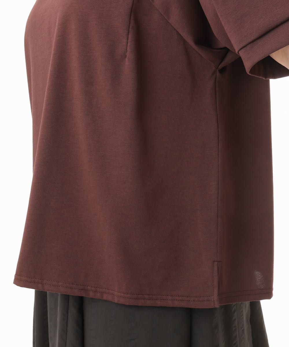 OLKHD52059 eur3(エウルキューブ) 【大きいサイズ/UVカット】接触冷感パフスリーブカットソー ダークブラウン