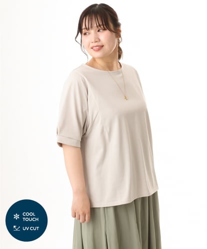 OLKHD52059 eur3 【大きいサイズ/UVカット】接触冷感パフスリーブカットソー