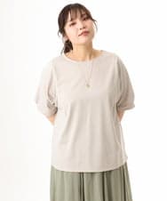 OLKHD52059 eur3(エウルキューブ) 【大きいサイズ/UVカット】接触冷感パフスリーブカットソー グレージュ