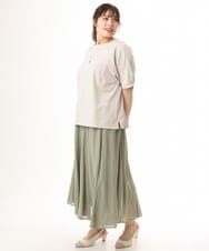 OLKHD52059 eur3(エウルキューブ) 【大きいサイズ/UVカット】接触冷感パフスリーブカットソー グレージュ