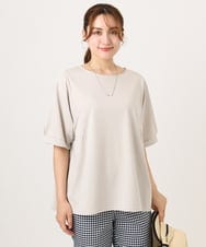 OLKHD52059 eur3(エウルキューブ) 【大きいサイズ/UVカット】接触冷感パフスリーブカットソー グレージュ
