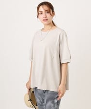 OLKHD52059 eur3(エウルキューブ) 【大きいサイズ/UVカット】接触冷感パフスリーブカットソー グレージュ