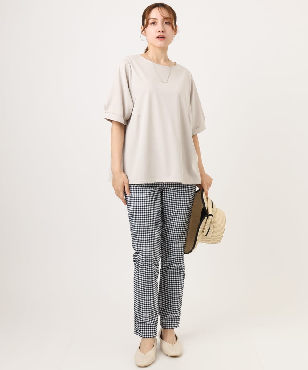 OLKHD52059 eur3(エウルキューブ) 【大きいサイズ/UVカット】接触冷感パフスリーブカットソー グレージュ