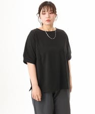 OLKHD52059 eur3(エウルキューブ) 【大きいサイズ/UVカット】接触冷感パフスリーブカットソー ブラック